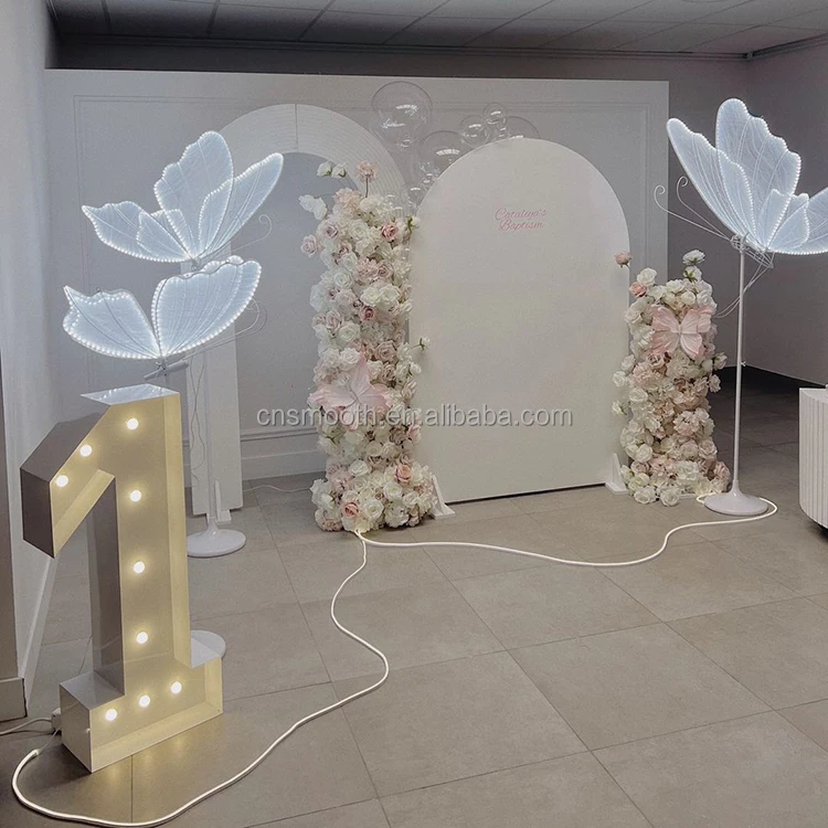 Led Light Butterfly Stage Backdrop Walkway Stand Wedding Walkway Led Light Butterfly Decoration