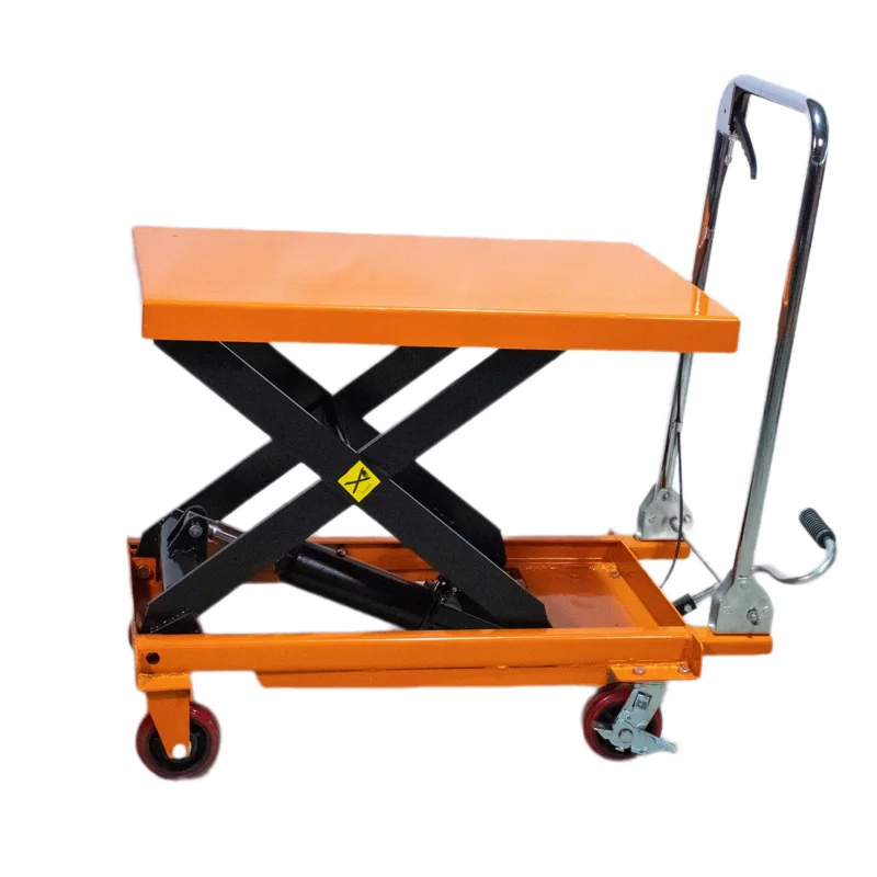 Movable platform hydraulic lift manual 500kg capacity 1.3m lifting height