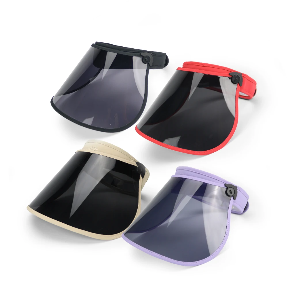 
VCANFASHION popular style custom logo color top quality beach summer men women pvc sun visor hat uv protection 