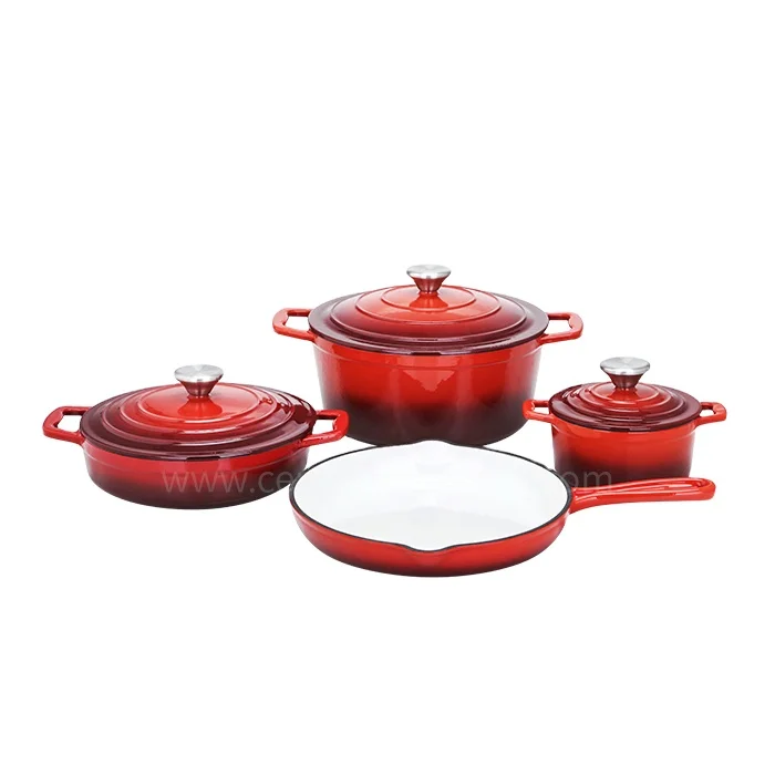 Kitchen pot set nonstick enamel cast iron cookware set tableware cooker set