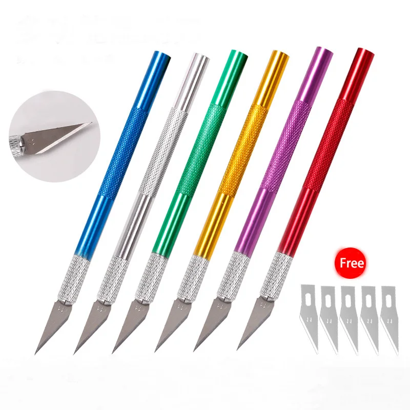 High Quality Multipurpose Custom Aluminum Colorful Carving Engraving Knife DIY New Powder Remover Tool