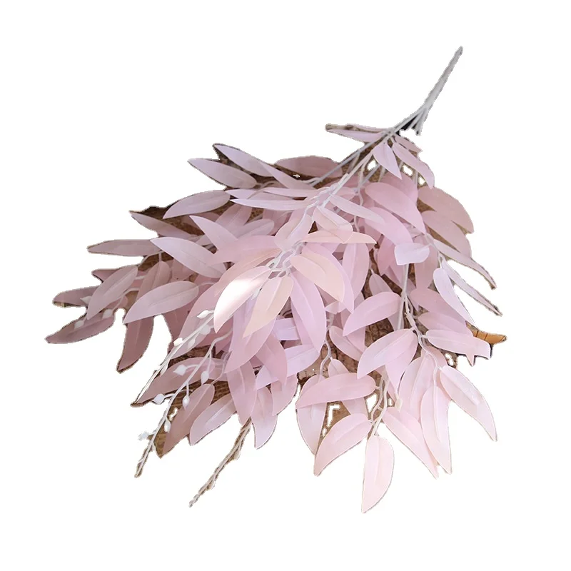 Wedding backdrop multicolor bouquet willow leaf artificial