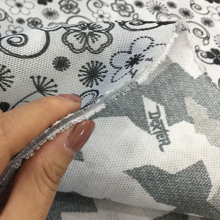 2022 New Sport Shoe Upper Fabric Material Sandwich Cloth With Flower Printing Air Mesh Fabric