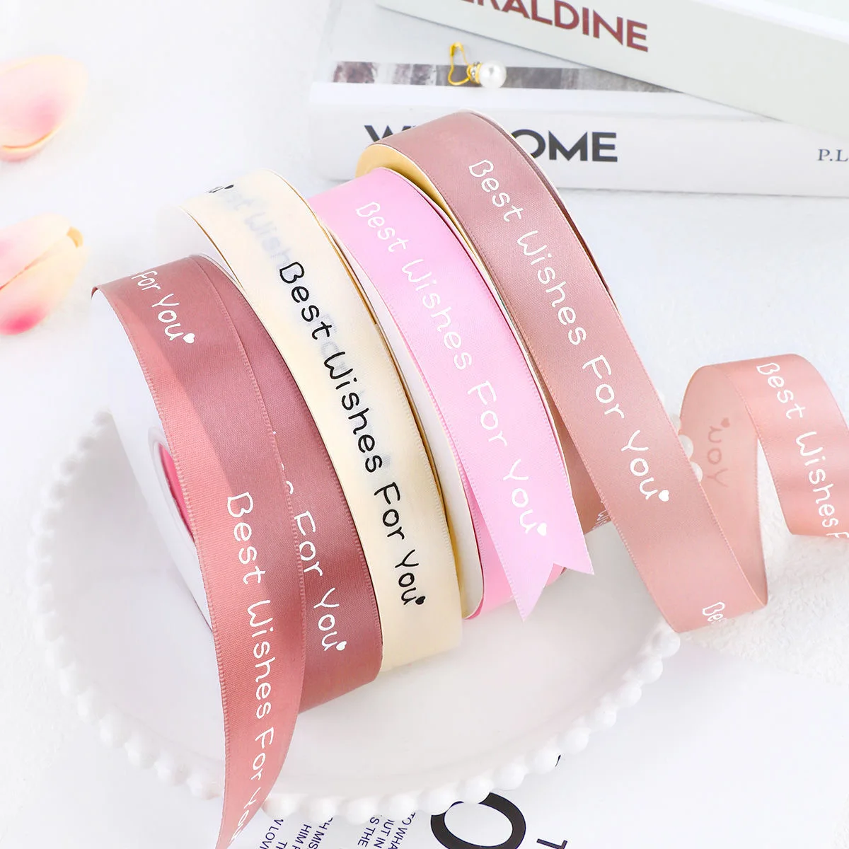 Ready stock 10mm Luxury Gift Wrapping Pull Bow Wine Bottle Neck Decorative Pre Tied Gift Flower Ribbon Bows
