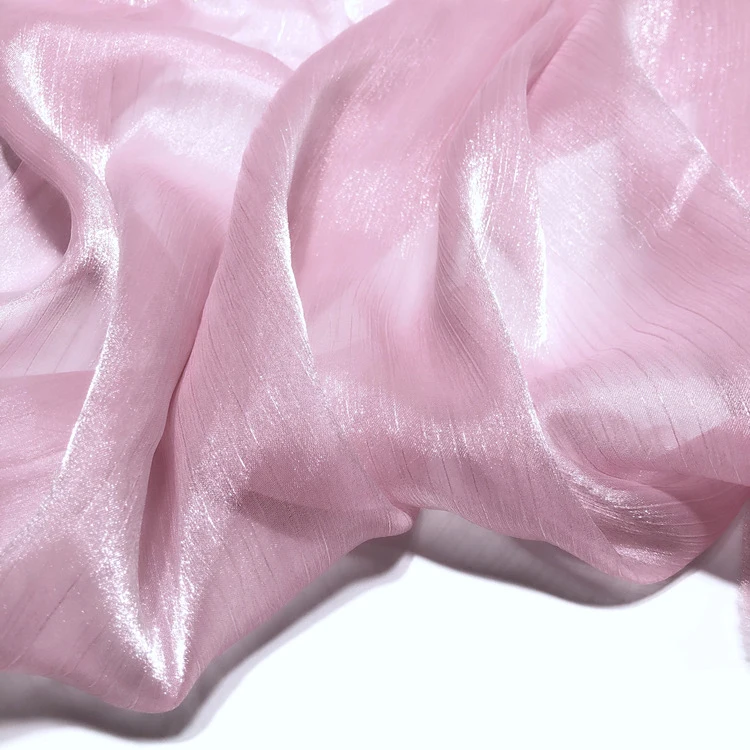 Мягкая розовая блестящая ткань из крепа-органзы шириной 150 см, тюль, сетка для платьев, рубашек, ткань, черный, белый, синий, зеленый, красный и серый