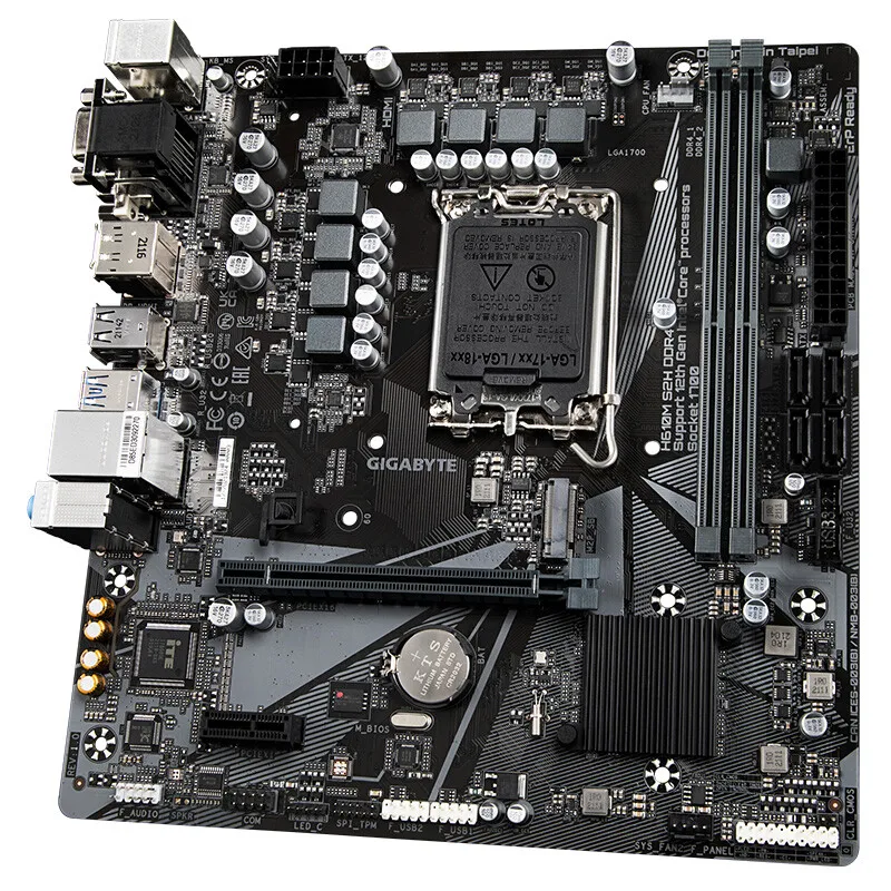 GIGABYTE H610M S2H DDR4 H610 Intel LGA 1700 Micro ATX Motherboard with DDR4 Single M.2 PCIe 4.0 USB 3.2 Gen1 Realtek GbE LAN