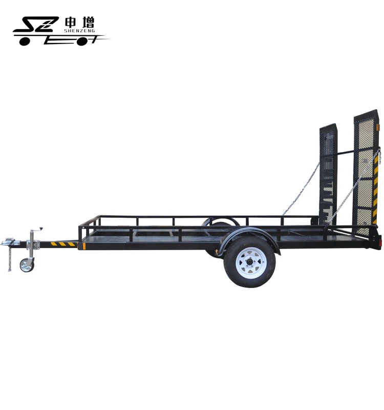 Single axle UTV transporter trailer with ramp for sale