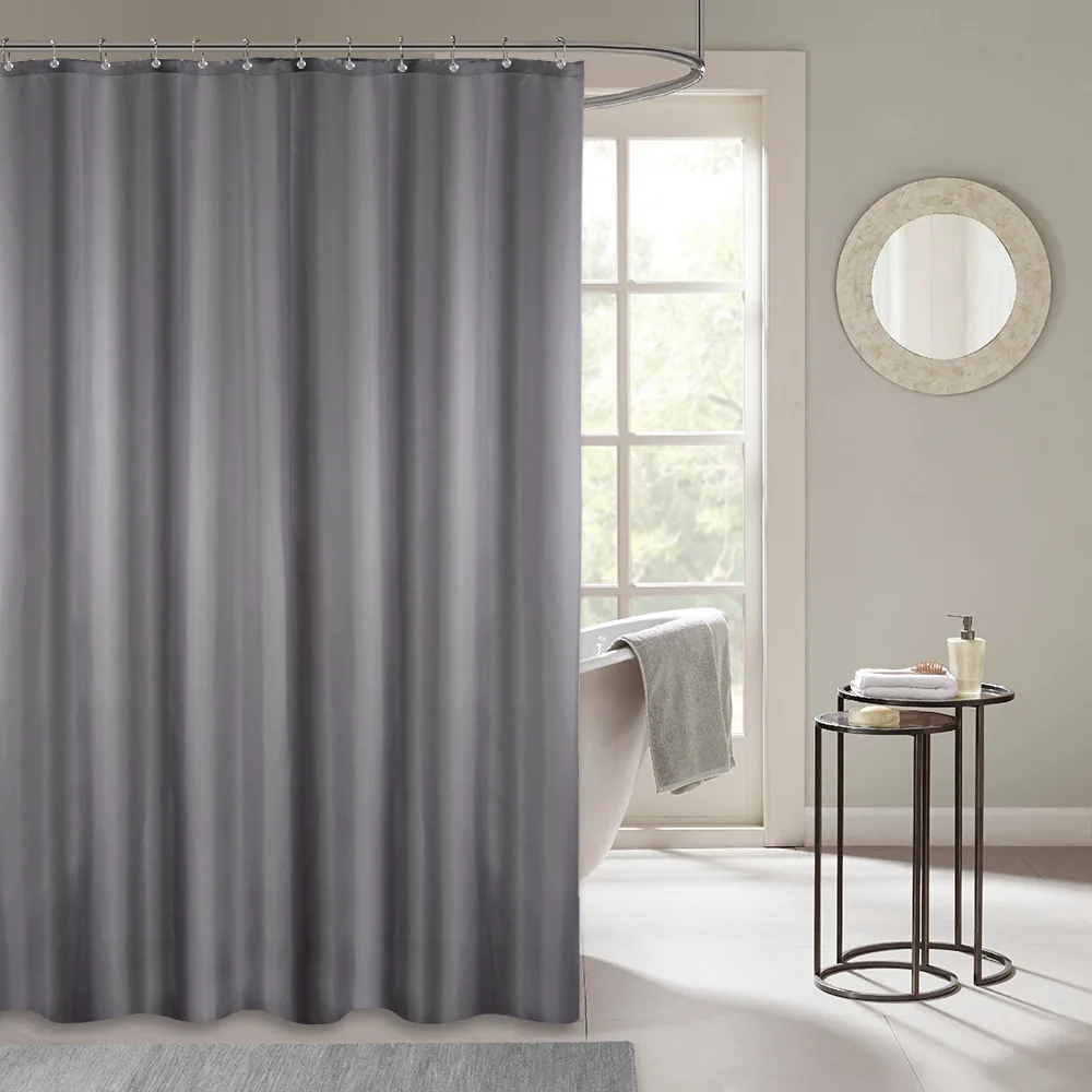 Hot Sales Amazon Choose Fabric Shower Curtain For Bathroom Machine Washable With 12 Hooks Bath Curtain