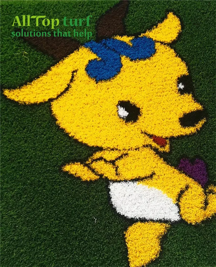 High popularity quick delivery lovely anime cartoon artificial grass for kid playground and kindergarten