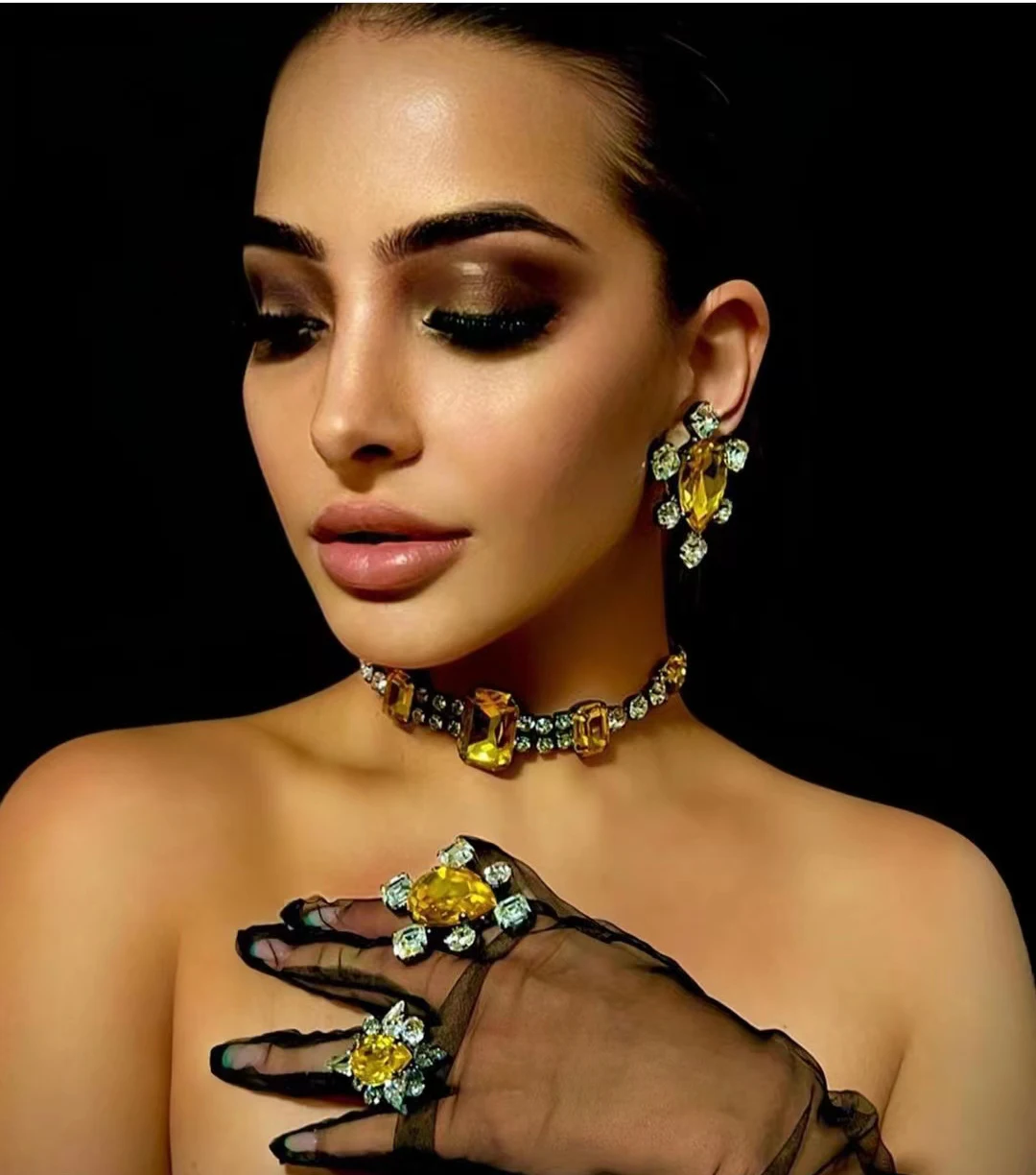 Fashion Jewelry Big Diamond Engagement Rings for Women Opening Adjustable Crystal Rings Wedding Rings Women