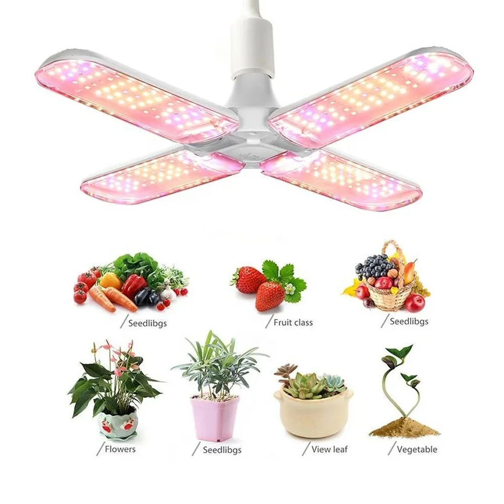 24W 36W 48W Foldable LED Grow Light Full Spectrum Sunshine E27 Plant Light Phytolamp Bulb for Indoor Plants Flower Seedling