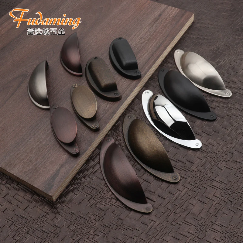 
 FUDAMING, винтажная металлическая ручка в форме ракушки для домашней мебели, двери шкафа 7182  