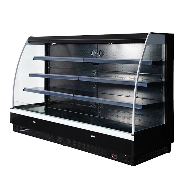 Supermarket Showcase Vertical Chiller Commercial Display Refrigerator For Drinks