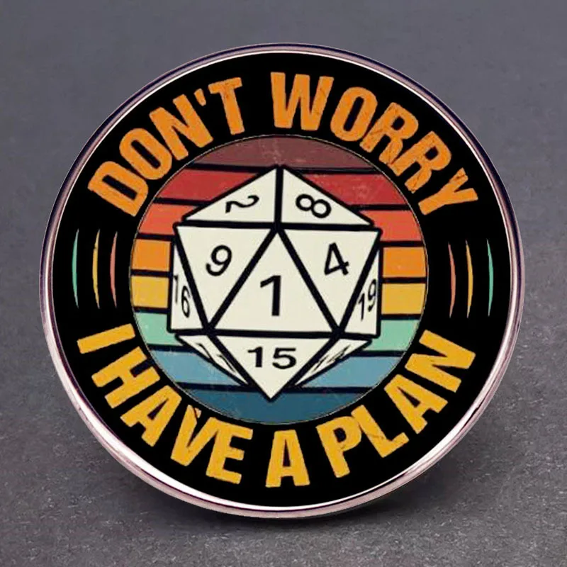 RPG Game Dungeon Enamel Pins Dragon DnD Dice D20 Metal Brooch Badge Jewellery Backpack Accessory Gifts