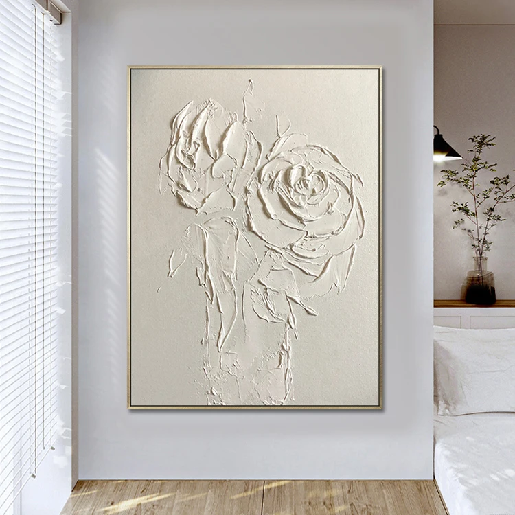 Рельефные настенные украшения ручной работы текстурированные цветы современные абстрактные произведения 3D живопись на холсте