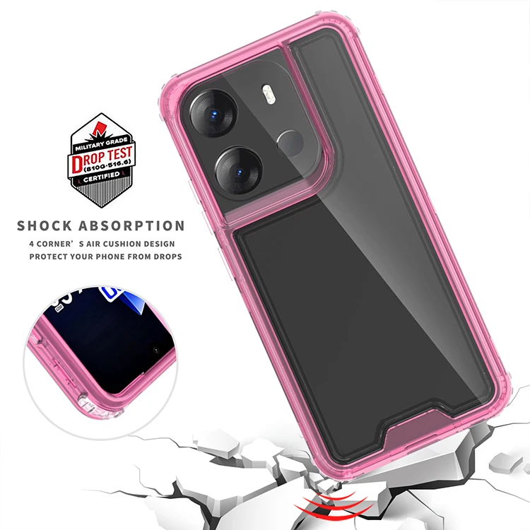 Clear Transparent Heavy Duty Phone Case For Redmi 13C  Note 11s 12 Pro 12s 4G colorful Combo Shockproof Back Cover