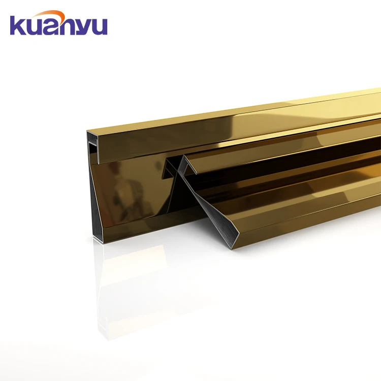 Gold Stainless Steel Skirting Baseboard Trim Baseboard Decorative For Wall Corner Strip Skirting Board With Led Light