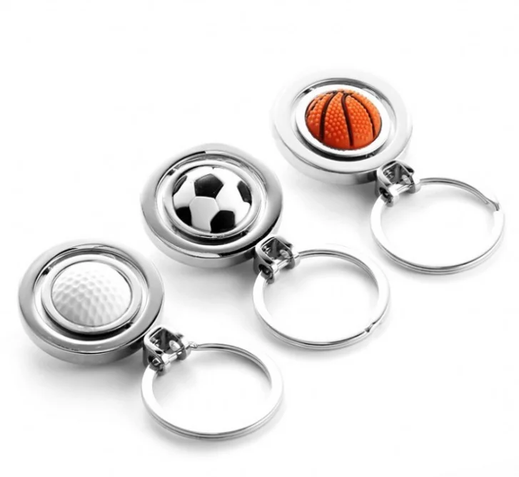 factory wholesale creative mini ball key chain sports metal key chain
