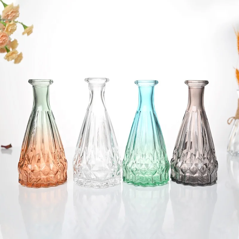 1 Flower Table Vase Colorful Home Decor Glass Flower Vase Bottle Bud Vase