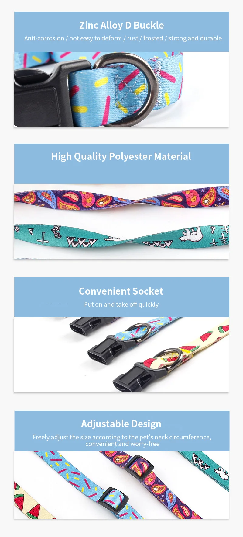 Оптовая продажа, удобный мягкий высококачественный полиэфирный роскошный ошейник для собак на заказ