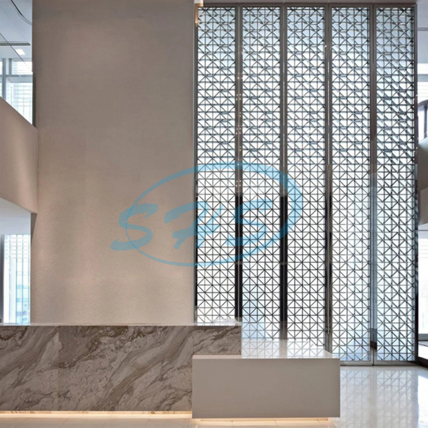 Color stainless steel art screen partition in silver or aluminum grey or cooper brass material for hotel decoration