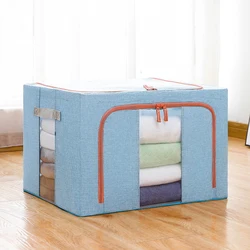 Large Foldable Clothes Container Cloth Fabric Storage Boxes&bins with Lids Great for Organizers Bedroom Closet Living Room
