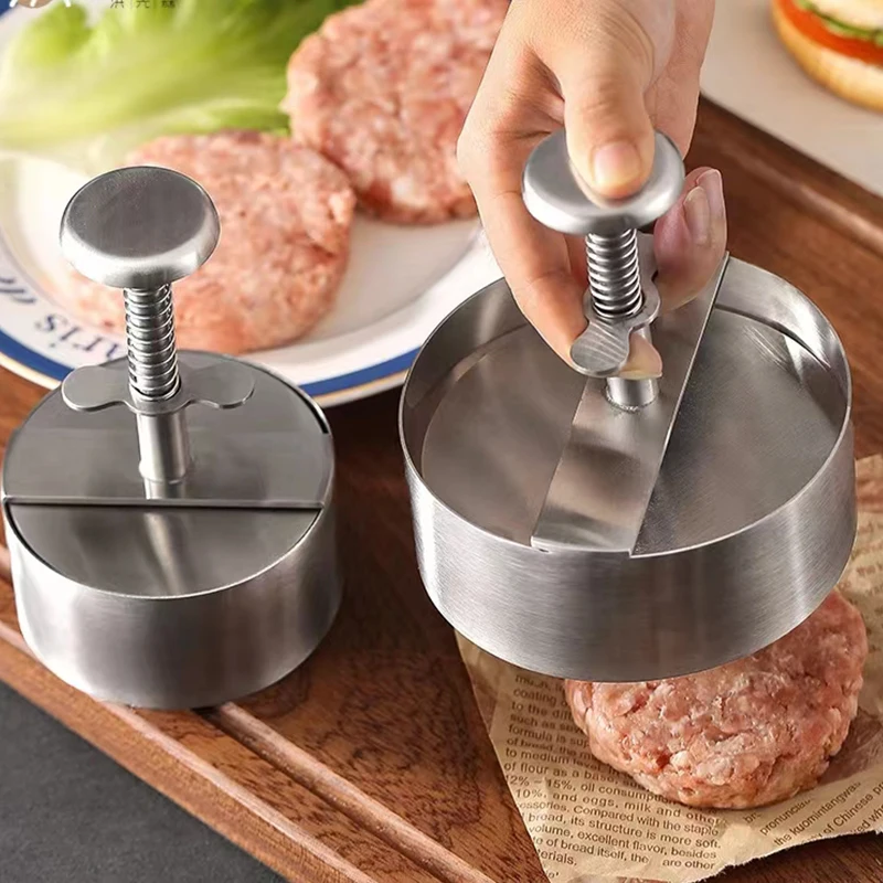 Stainless Steel Hard Durable  Hamburger Patty Maker Mold Burger Press for Meat Vegetables Beef BBQ