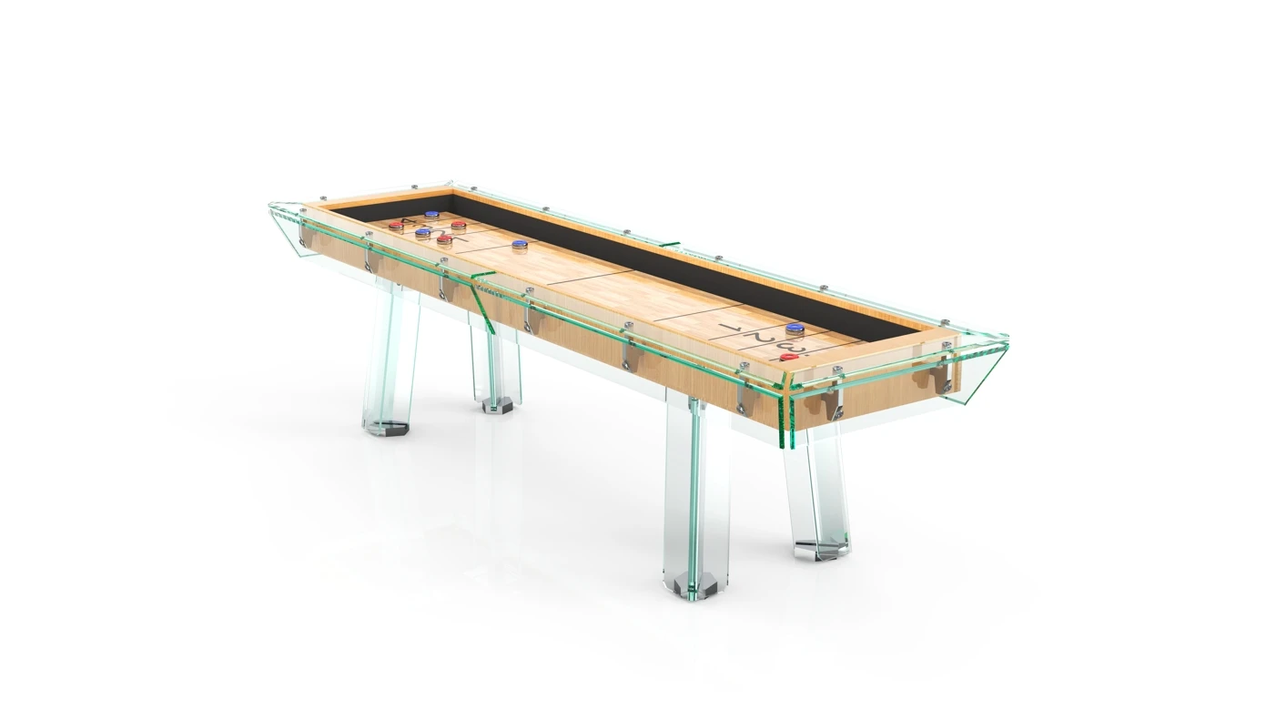 Billiard table factory year-end promotion standard 9feet crystal glass shuffleboard table and table bowling