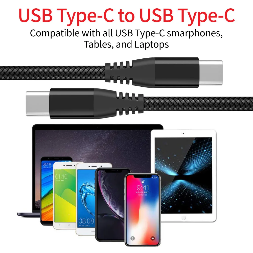 JMTO 1ft 3ft 6ft 10ft 3a 60w Fast Charging Quick Charge Usb C To Usb C Pd Charger Data Tipo C Cable
