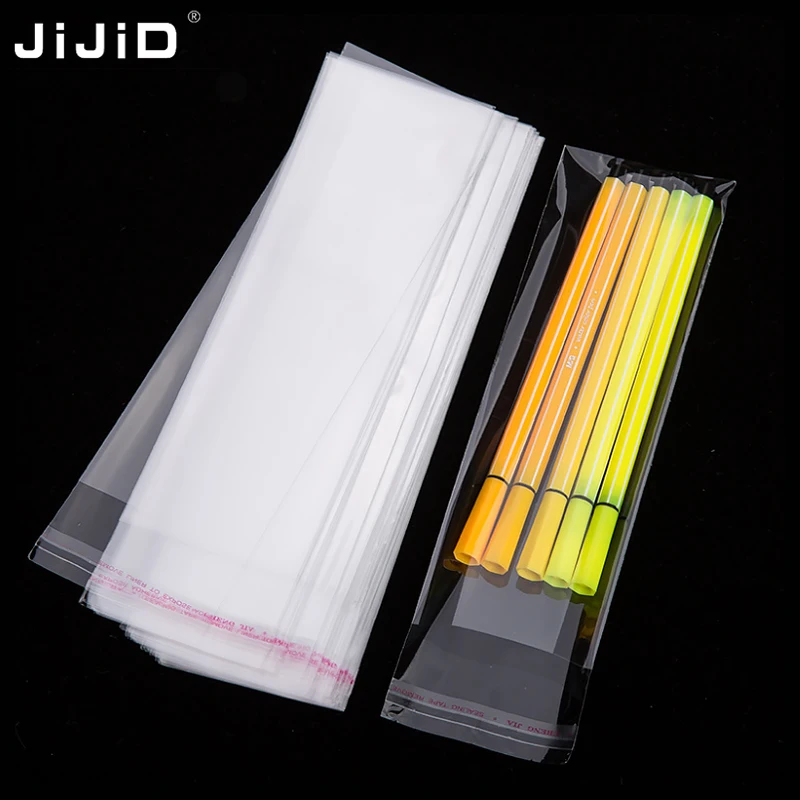 JiJiD Custom Different Size Clear Transparent OPP bag Self-Adhesive Plastic custom packaging bags