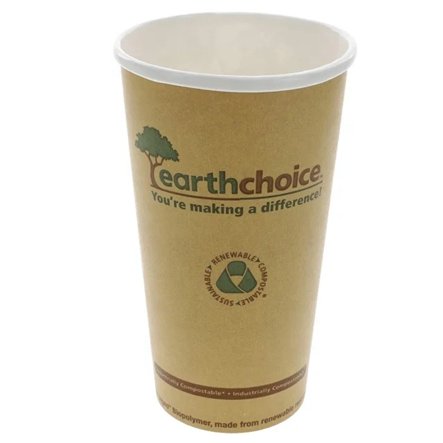 Eco-Friendly Bio Disposable Kraft Single Layer Beautiful Printing Paper Drinks Coffee Cups with Lids For Coffee Shop