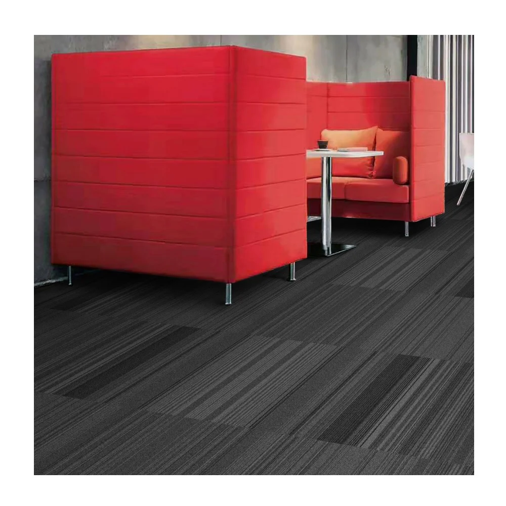 2024 Kaili Luxury Hotel Carpet Commercial Office Wall-to-Wall Carpet Tiles Square PVC Floor Carpet 25x100