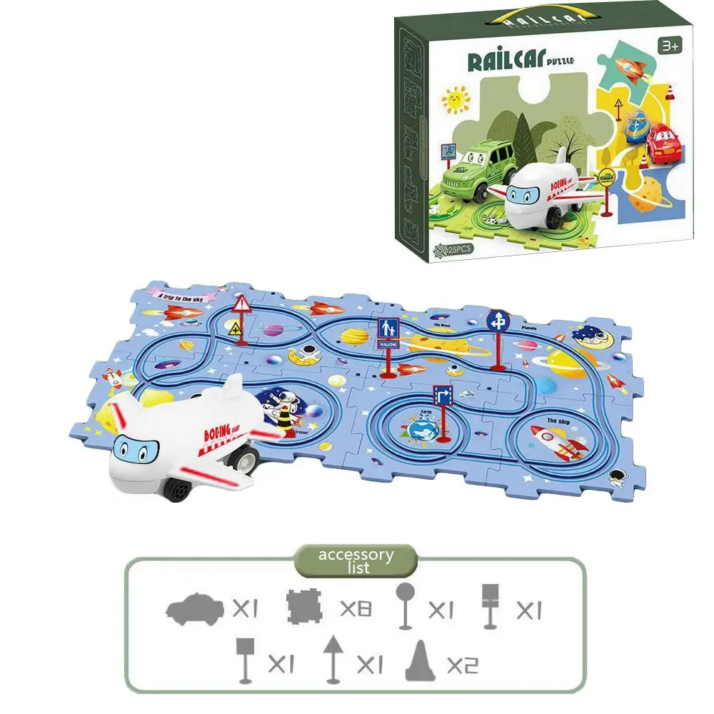 Diy Puzzle Tracks Electric Slot Train Toys Puzzle Track Vehicle Set Educational Toys Battery Operated Car Track Toy For Kids