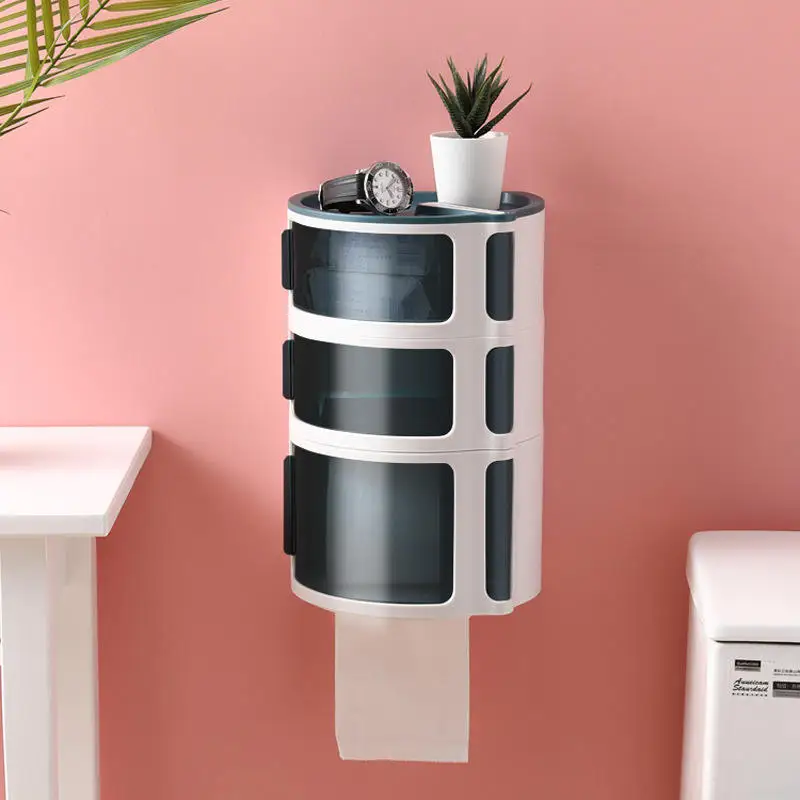 Toilet Paper Wipe Holder Dispenser With Shelf