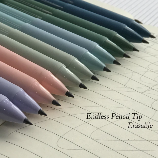 2024 Most Popular Retractable Inkless Endless Eternal Pencil  Alloy Replaceable Metal Tip Pencil