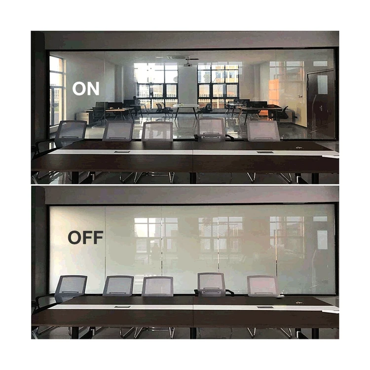 8mm Dimmable smart PDLC film window film glass for door Transparent to Frosted Smart Glass Magic Privacy Switchable Glass