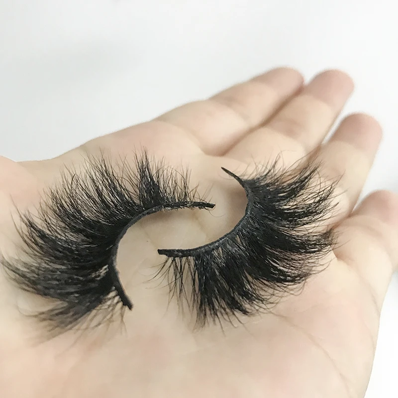 free Logo natural color russian style full strip lashes 25mm 3d mink magnetic false eyelashes lashes dropshipping
