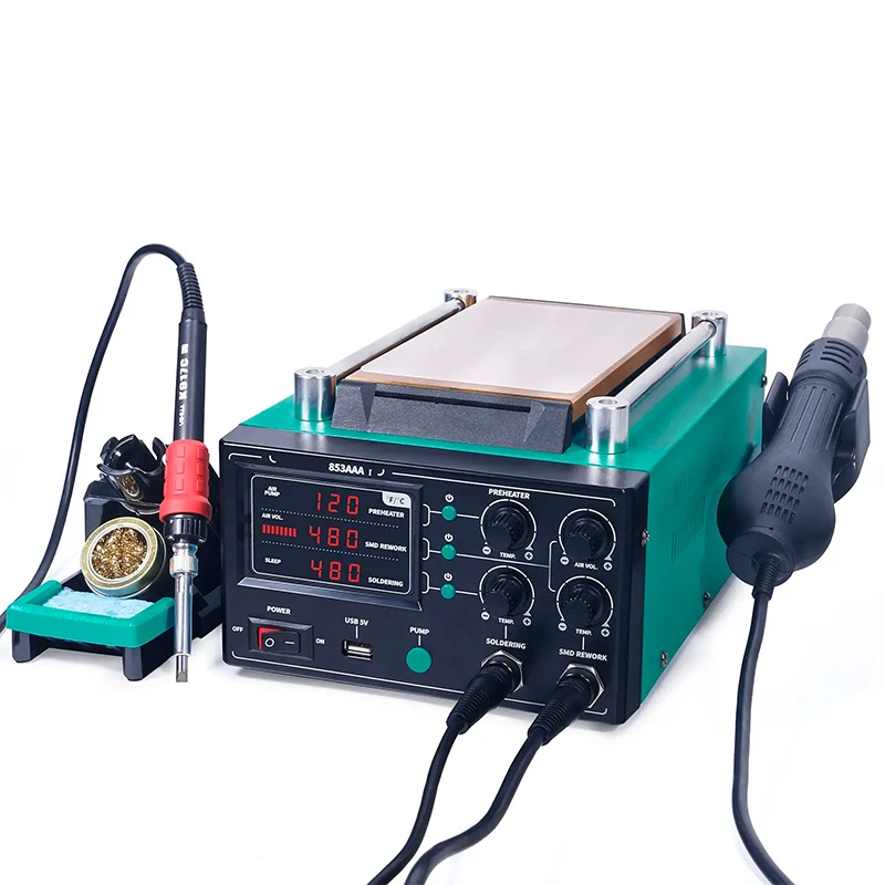 3 In 1 Multifunctional ESD Hot Air SMD BGA Rework Soldering Iron Station Adjustable Temperature Digital Screen Separator