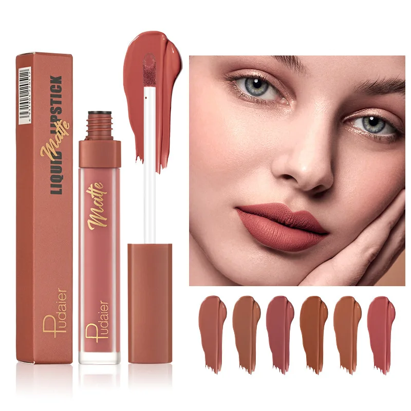Custom logo 12 Colors Long-Lasting Matte Lip Glaze Non-Stick Cup Mist Lip Mud Lip Gloss