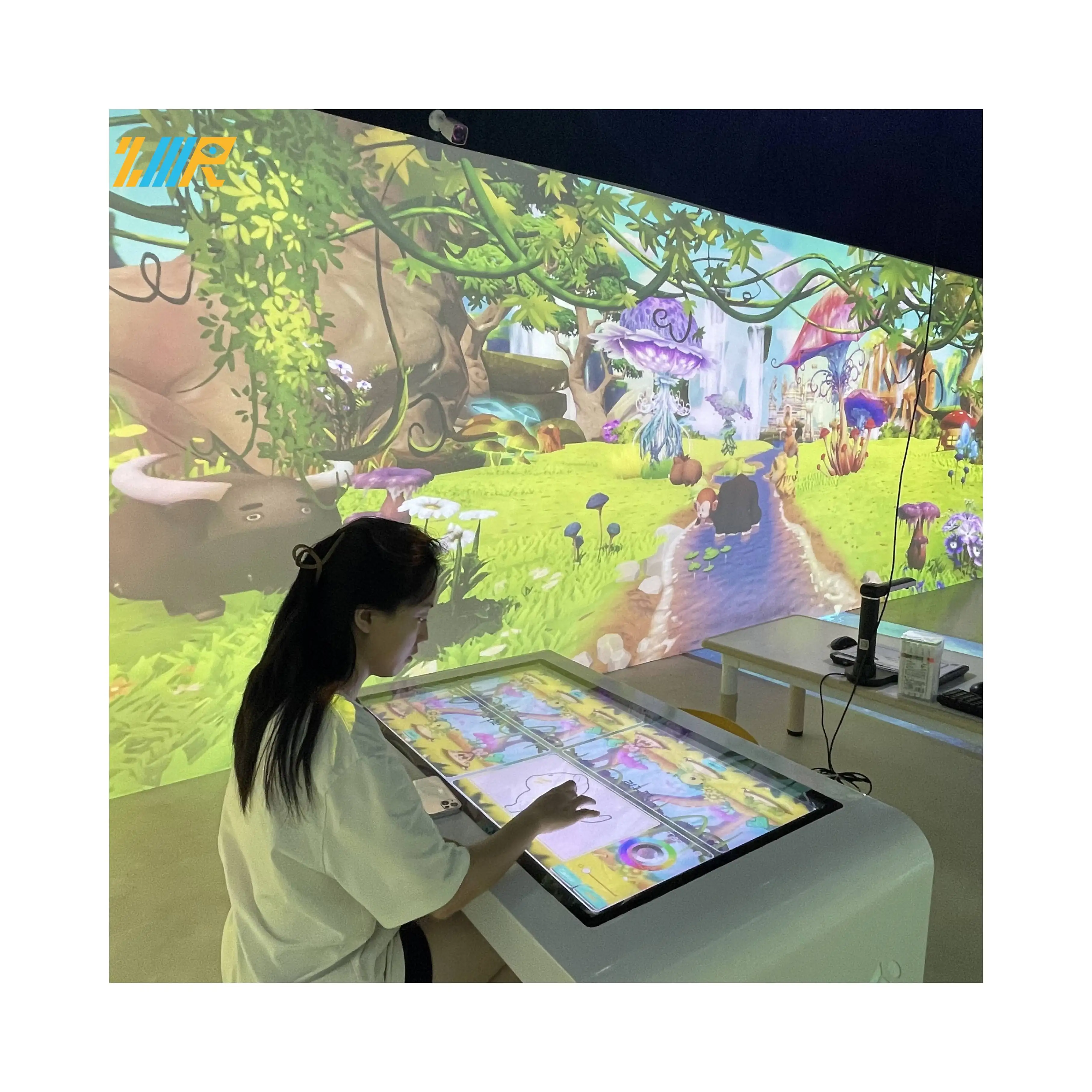 kids interactive game room 6 game themed scenes indoor kids interactive projection drawing wall 3d interactive projector games