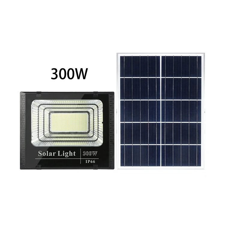 LED Solar Flood Light Outdoor Dusk to Dawn Solar Security Light Remote Control High Bright IP66 Waterproof Solar Chargeable Lamp