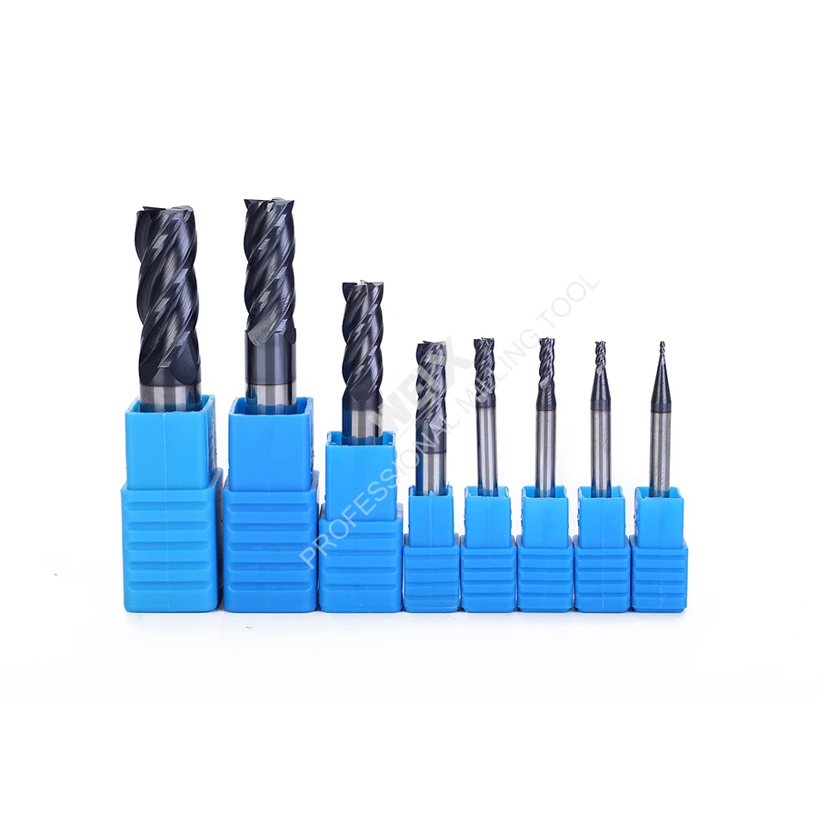 Weix HRC65 4 Flutes Square End Mills Sets  Carbide Milling Tools Cutters