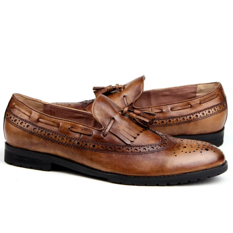 Soft Comfortable Genuine Leather Men Shoes Dress Loafer Shoe Soles