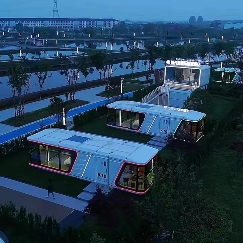 K70 High-end luxury quality spacecraft mobile home hotel cabin prefabricated container small capsule room with kitchen &bathroom