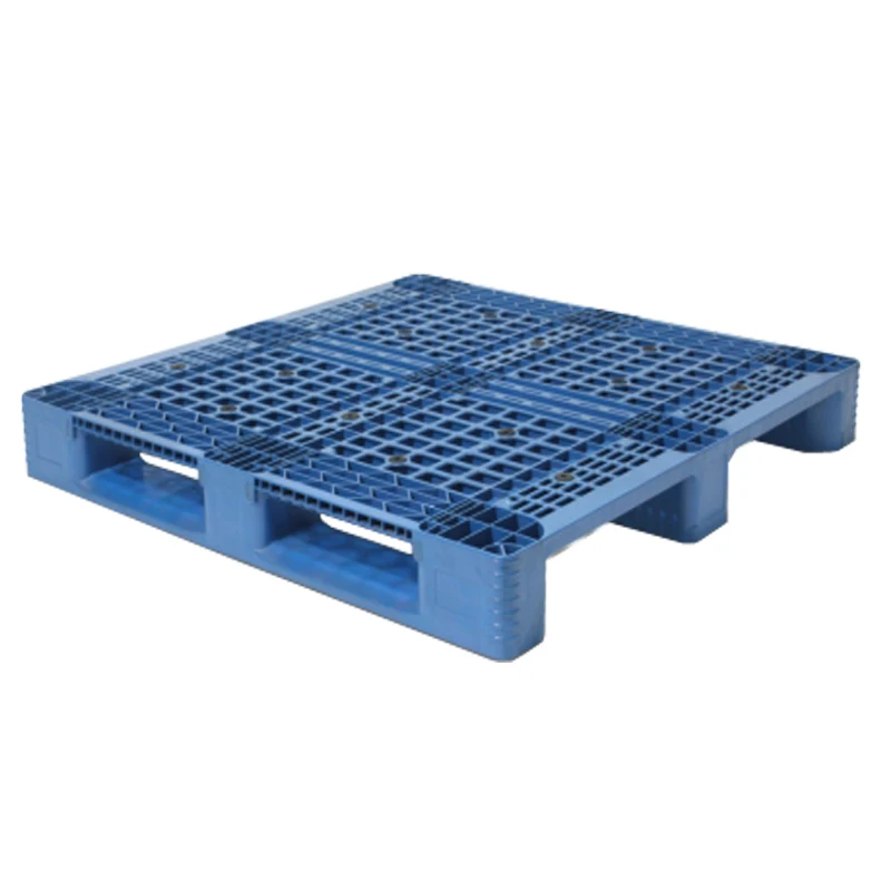 HDPE or PP 1200-1000 Heavy Duty  3 Runners Bottom Forklift Truck grid surface  four entry way Plastic Pallet