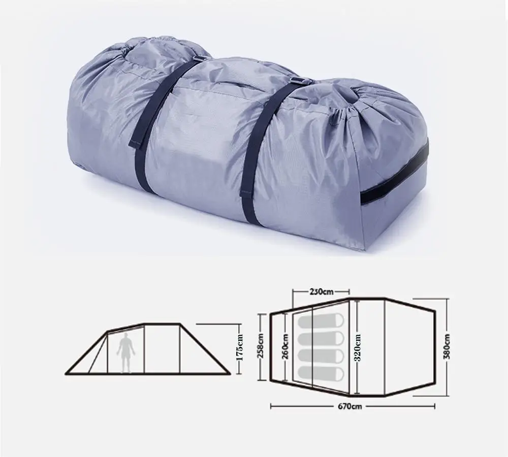 Factory Wholesale Outdoor Camping Tent Double Layers Waterproof Tent Pop Up Oversized Tunnel Tent
