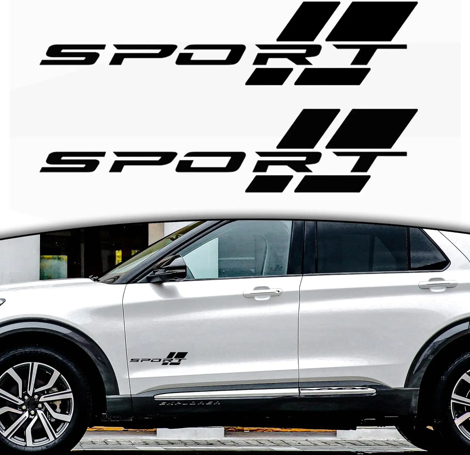 2Pcs Vinyl Sport Racing Letter Decal Decorative Stickers Emblem Car Styling Adhesive Tape Accessories For Car