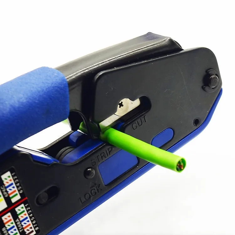 RJ45 Pass through Plier Crimping Tool Wire Stripper Cutter for Cat5e Cat6 Cat6a Cables