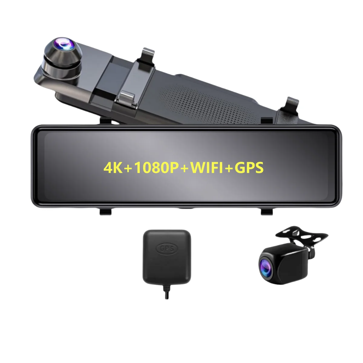 11 inch 4K rearview mirror dash cam front and rear 4K car dash camera with dual lens Wifi GPS night vision parking monitor