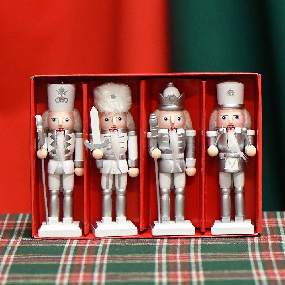 Latest Design Cascanueces Christmas Tree Hanging Ornaments Silver Soldier Nutcracker For Decoration